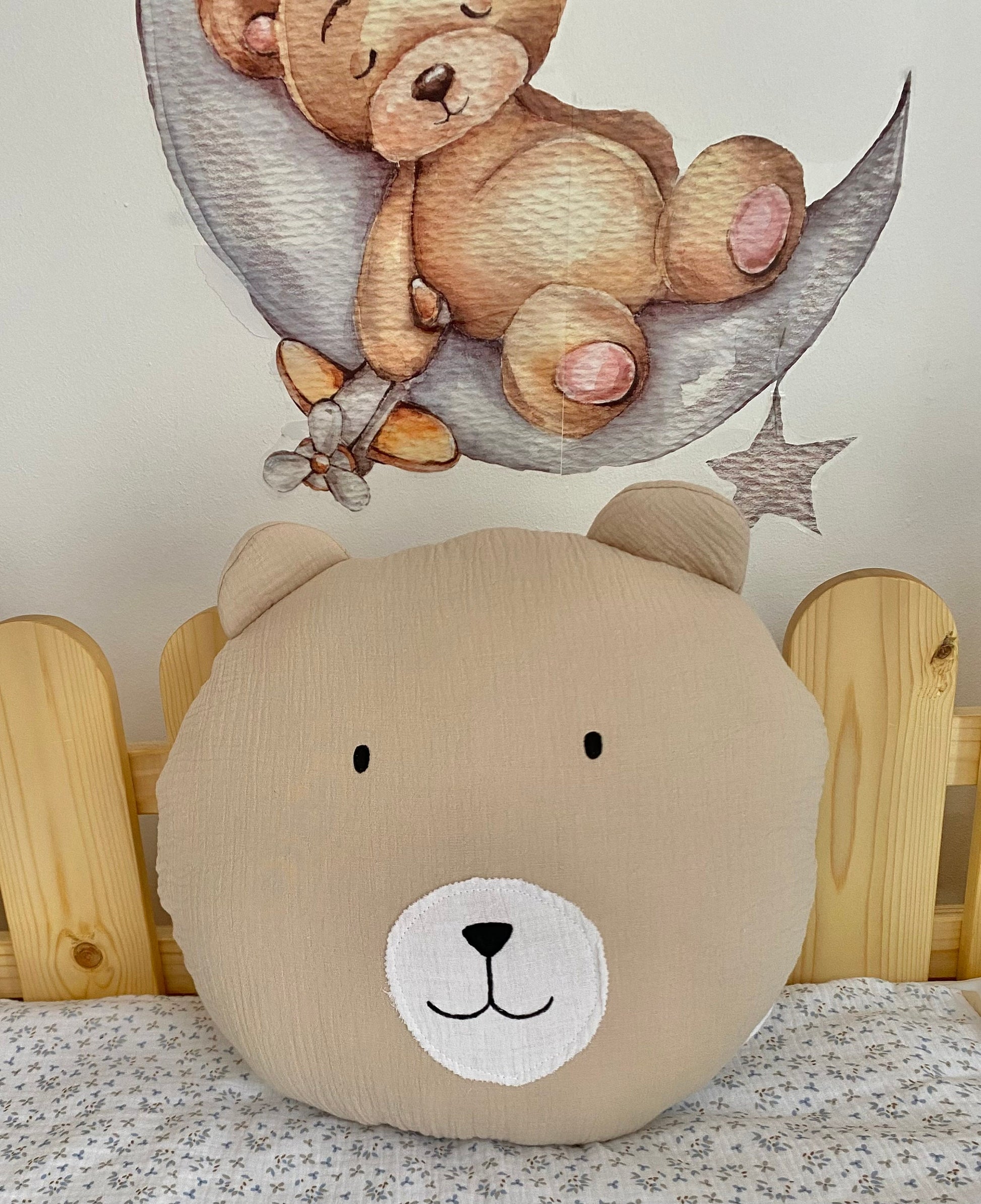 Kids Decorative Pillow Rainbow, Kids Room Decor Cushion Moon