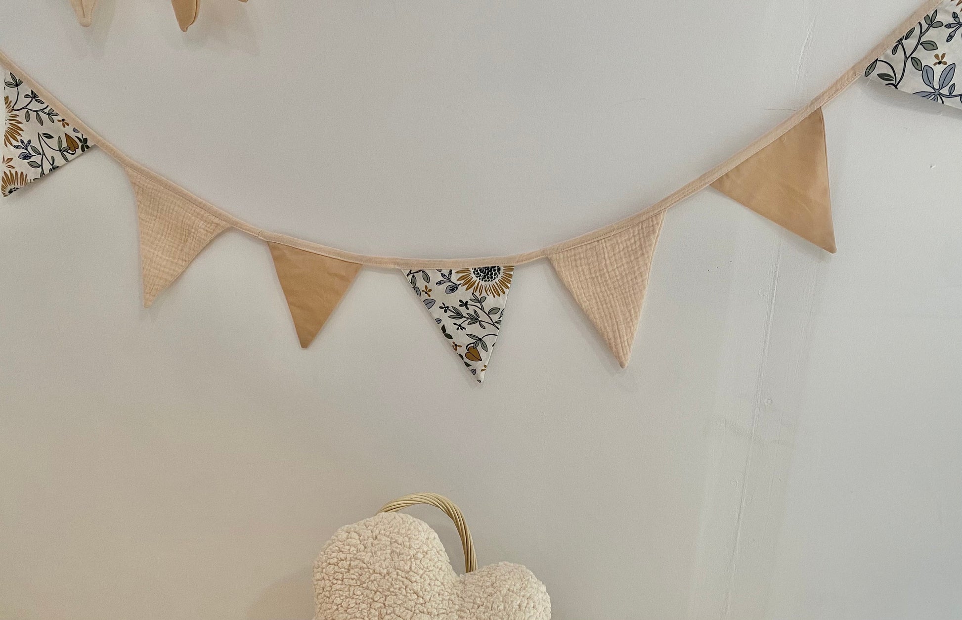 Boho cotton muslin garland | Kids garland flag