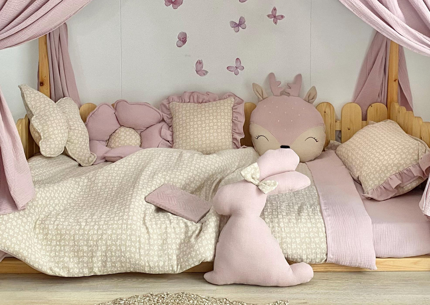 Kids Decorative Butterfly Pillow, Romantic Themed Children's Room