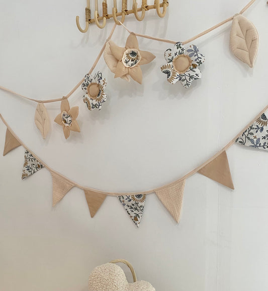Boho cotton muslin garland | Kids garland flag