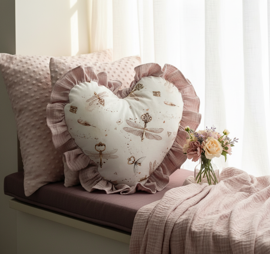 Soft blush pink flower-shaped floor cushion for babies and toddlers placed in a cozy nursery play corner with natural light and wooden toys.