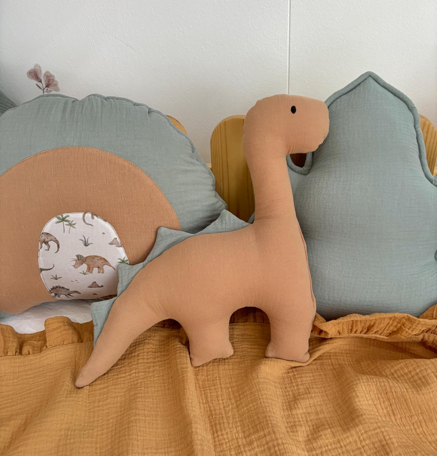 Kids Decorative Dino Pillow, Kids Room Decor Cushion Dinosaur