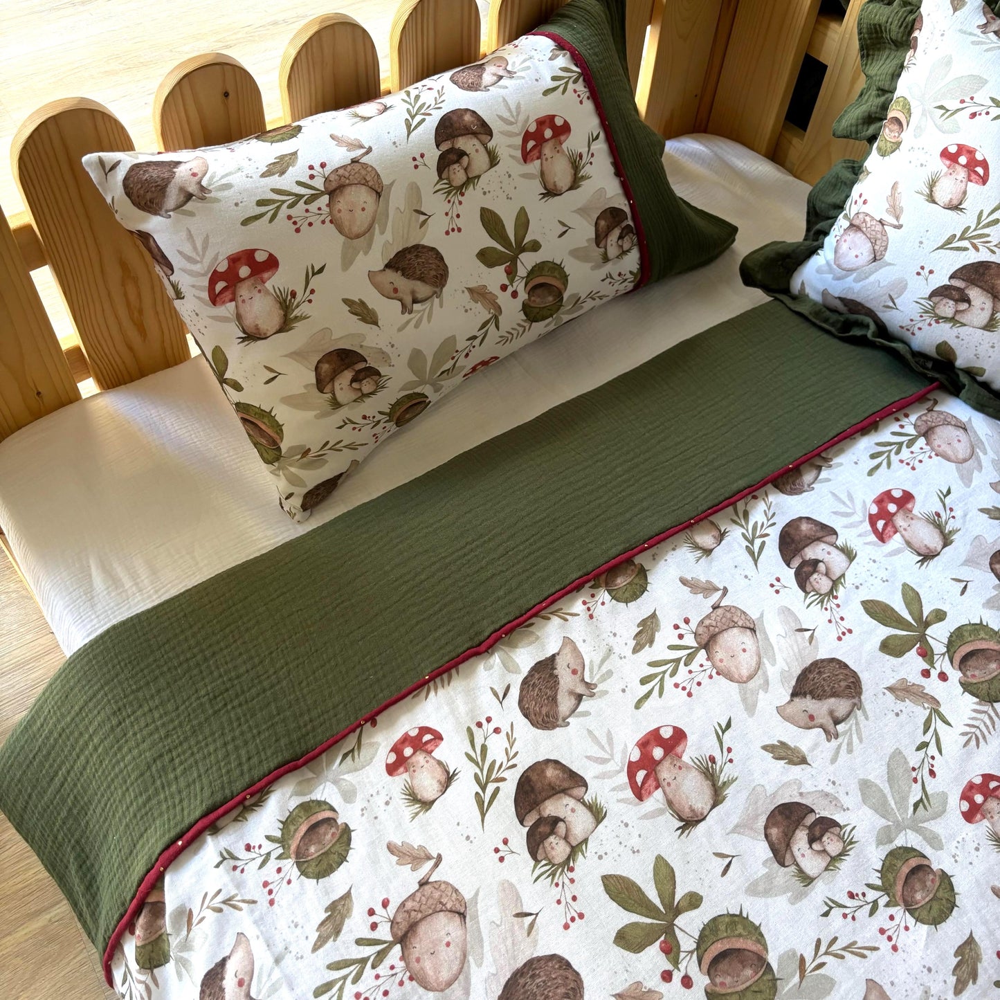 Muslin bed set , kids duvet cover, toddler bedding set muslin quilt cover and pillowcase