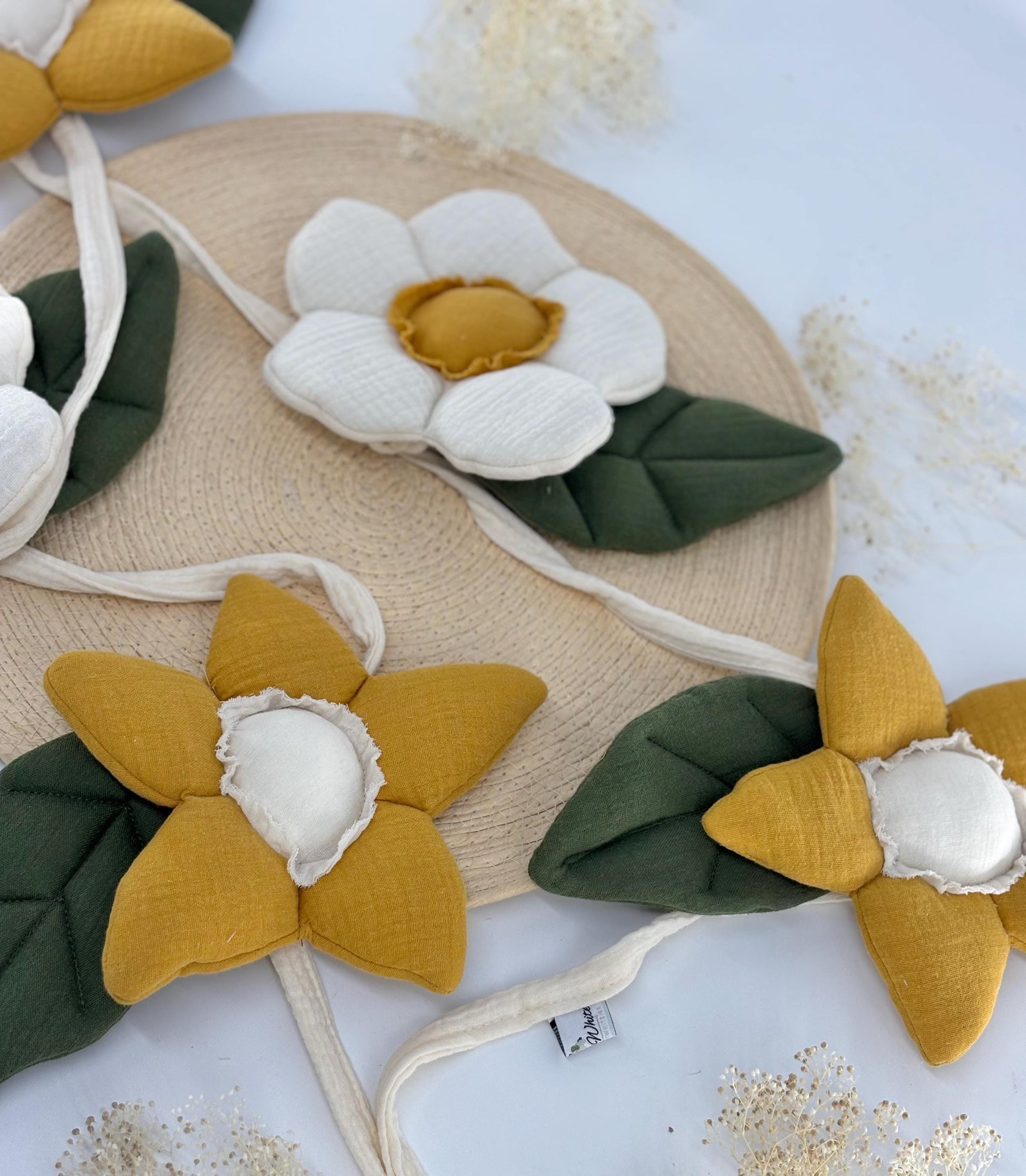Boho cotton muslin garland | Nursery garland flowers